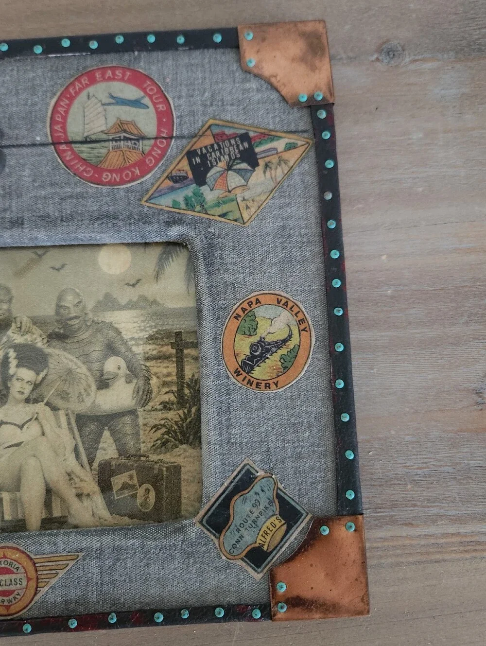 Alfred J Travel Trunk 4x6 Photo Frame Monster Vacation Halloween Decor